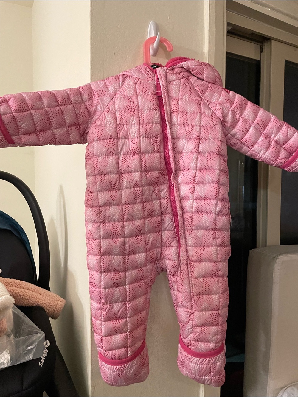 Snozu Pink Quilted Baby Snowsuit One-Piece